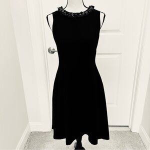 Talbots Black Sleeveless Dress with Removable Jeweled Collar Size 6 Petite